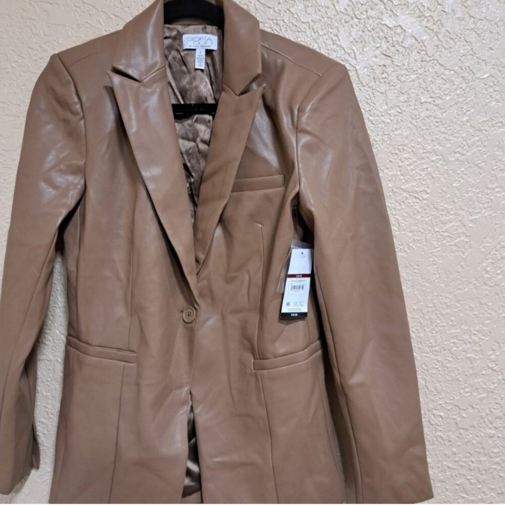 Brand New Faux Leather Blazer